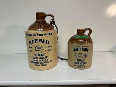 2 PLATTE VALLEY CLAY JUGS