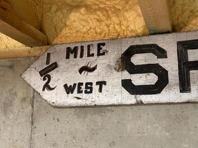 CIRCA 1940 LARGE WOODEN "SPUDS" SIGN