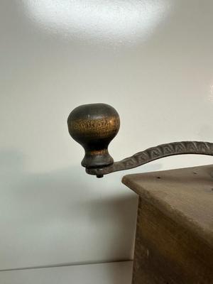 ANTIQUE COFFEE GRINDER AND A HAND MIXER