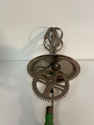 ANTIQUE COFFEE GRINDER AND A HAND MIXER