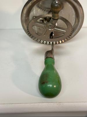 ANTIQUE COFFEE GRINDER AND A HAND MIXER