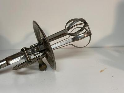 ANTIQUE COFFEE GRINDER AND A HAND MIXER