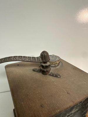 ANTIQUE COFFEE GRINDER AND A HAND MIXER