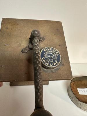 ANTIQUE COFFEE GRINDER AND A HAND MIXER