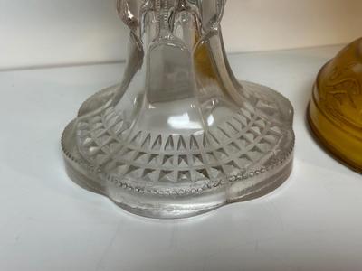 2 GLASS OIL LAMPS