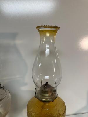 2 GLASS OIL LAMPS