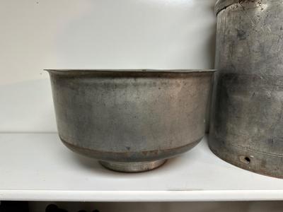DAIRY MILK STRAINER AND A SMALLER MILK CAN