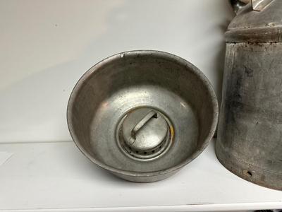 DAIRY MILK STRAINER AND A SMALLER MILK CAN