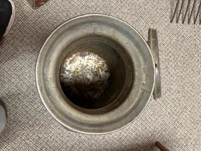 DAIRY MILK STRAINER AND A SMALLER MILK CAN