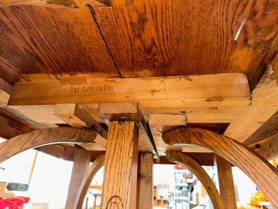 GORGEOUS ANTIQUE TABLE WITH 4 LEAVES AND 8 CANE SEAT CHAIRS