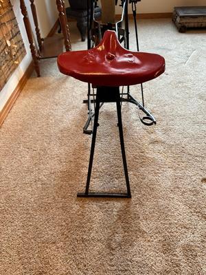 ANTIQUE FOOT-PEDAL-POWERED GRINDING WHEEL