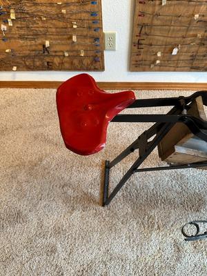 ANTIQUE FOOT-PEDAL-POWERED GRINDING WHEEL