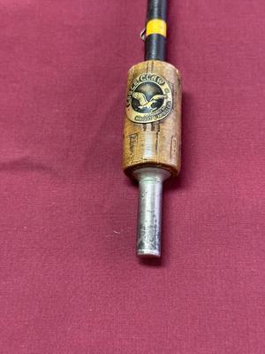 EAGLE CLAW AND WRIGHT AND MCGILL FISHING RODS AND A SHIMANO REEL