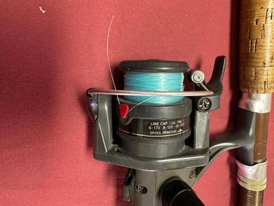 EAGLE CLAW AND WRIGHT AND MCGILL FISHING RODS AND A SHIMANO REEL