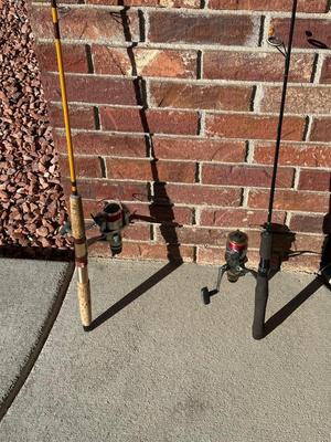 FENWICK EAGLE GRAPHITE FISHING POLE AND SHIMANO 1000 REEL WITH FISHING ROD