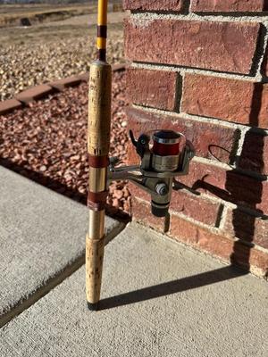 FENWICK EAGLE GRAPHITE FISHING POLE AND SHIMANO 1000 REEL WITH FISHING ROD