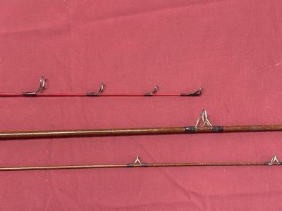 RED HOT ICE 24” ICE FISHING POLE AND PHILLIPSON FISHING ROD WITH REEL