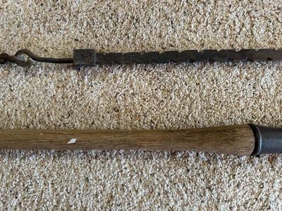 ANTIQUE BUTTERIS AND A BARBED WIRE FENCE STRETCHER?