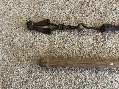 ANTIQUE BUTTERIS AND A BARBED WIRE FENCE STRETCHER?