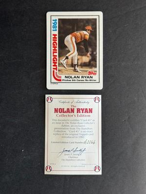 Hamilton Collection Nolan Ryan Ceramic Rookie Reprint