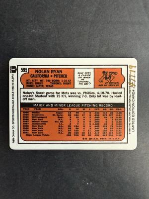 Hamilton Collection Nolan Ryan Ceramic Rookie Reprint