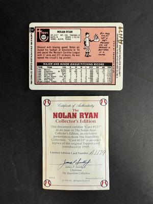 Hamilton Collection Nolan Ryan Ceramic Rookie Reprint