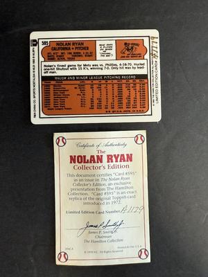 Hamilton Collection Nolan Ryan Ceramic Rookie Reprint
