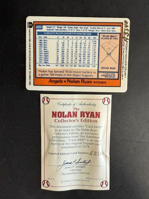 Hamilton Collection Nolan Ryan Ceramic Rookie Reprint