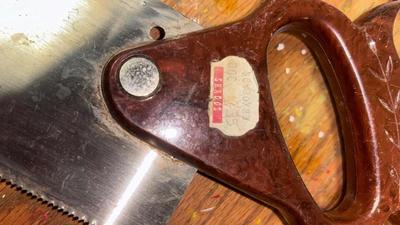 CHICAGO ELECTRIC DETAIL SANDER, MITER SAW FROM SCAGS, AND AN ADJUSTABLE CARPENTER SQUARE