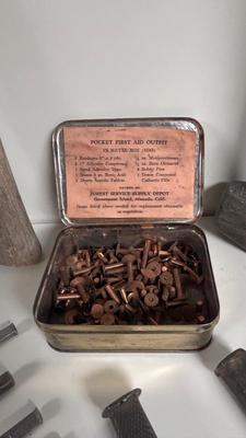 RIVET TOOLS. PUNCHES, COPPER RIVETS, OLD HAMMERS