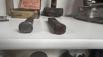 RIVET TOOLS. PUNCHES, COPPER RIVETS, OLD HAMMERS