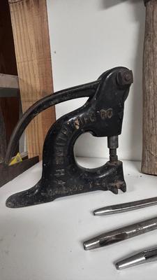 RIVET TOOLS. PUNCHES, COPPER RIVETS, OLD HAMMERS