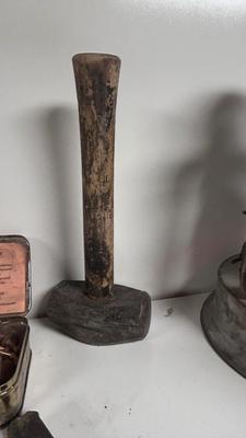 RIVET TOOLS. PUNCHES, COPPER RIVETS, OLD HAMMERS