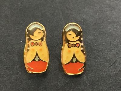 Vintage nesting Doll Earrings a matryoshka