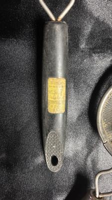 STONEWARE GLAZED BOWL AND VINTAGE COLANDERS