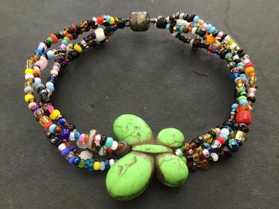 Glass Bead Stone Butterfly Bracelet