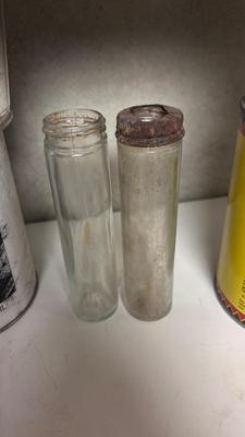 OLD TIN CANS AND BOTTLES