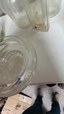 TURQUOISE INSULATORS AND GLASS BOTTLES SAVED FROM THE INCINERATOR