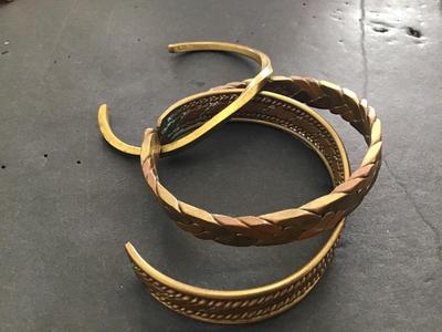 Vintage Brass And Copper Cuffs