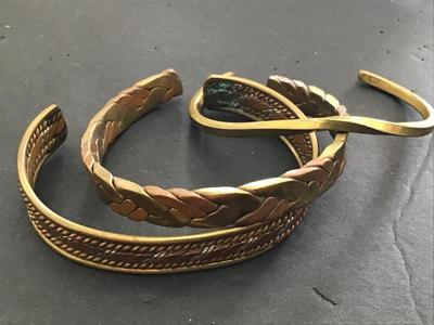 Vintage Brass And Copper Cuffs