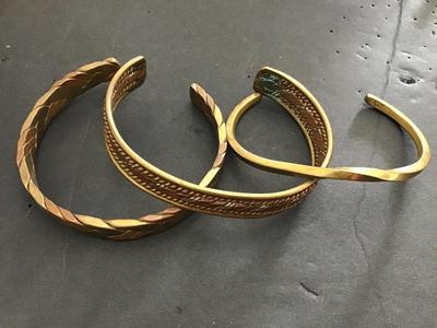 Vintage Brass And Copper Cuffs