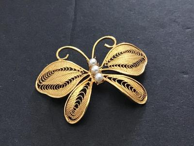 Filagree Butterfly Brooch