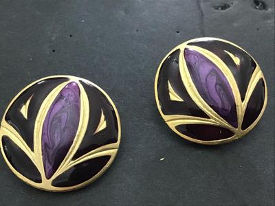 Beautiful Large Enamel Earrings