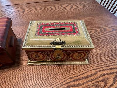 WOODEN AND TIN BOXES