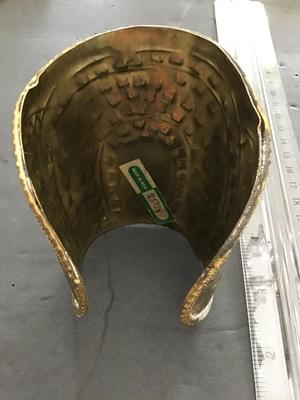 Very nice hammered brass cuff With multicolored polish stones