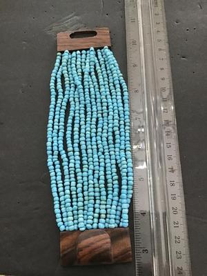 Beautiful handmade turquoise type bead bracelet