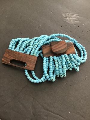Beautiful handmade turquoise type bead bracelet