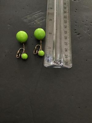 Beautiful, vintage, lime, green earrings