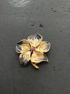 Sale Photo Thumbnail #155: Beautiful multicolored enamel brooch with rhinestones please see attached photos