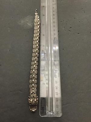 Sale Photo Thumbnail #160: Very nice Silvertone dragon bracelet. Please see attached photos.